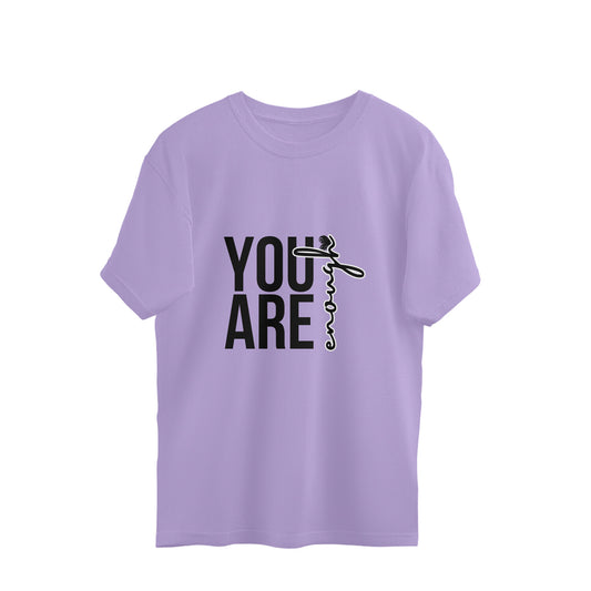 Unisex You Are Enough Typography Oversized T-shirt