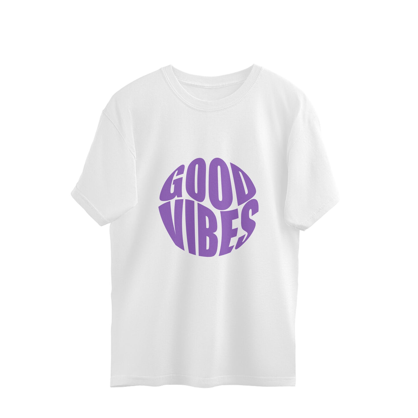 Unisex Good Vibes Typography Oversized T-shirt