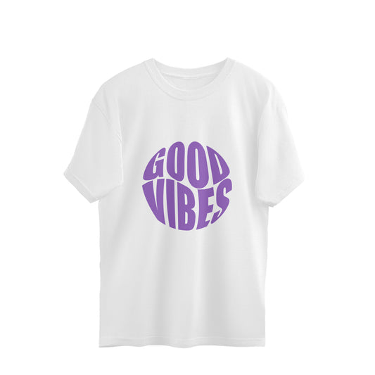 Unisex Good Vibes Typography Oversized T-shirt