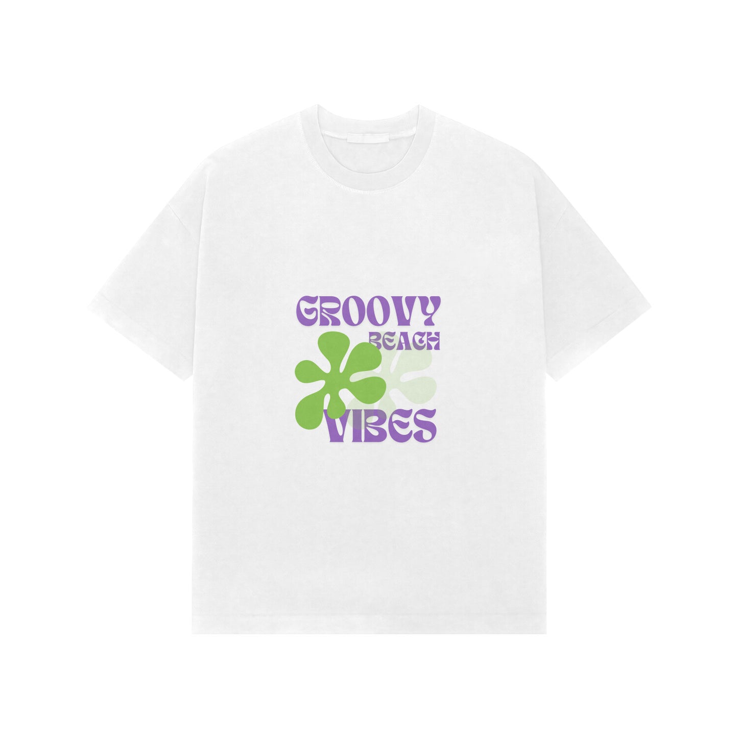 Unisex Groovy Beach Vibes Typography Premium Oversized T-shirt